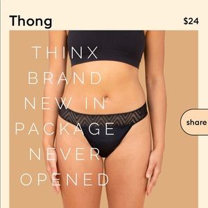NEW Thinx Period Underwear Thong NEVER OPENED